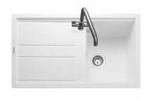 Topaz 1 Bowl 860x510 Sink - Arctic White c/w waste