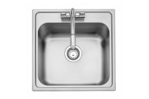 AL500 Albion 500x500x205 1 Bowl 1TH inset SS sink (no waste)