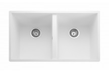 Oridian Undermount 2 Bowl 760x435 Sink - ARCTIC WHITE c/w waste