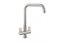 Aquaquad Dual Lever Tap - Brushed Chrome