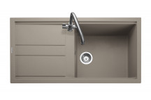 Topaz 1 Bowl 1000x510 Sink - Pebble c/w waste