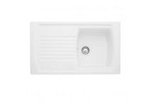 Tenby 1 Bowl Reversible 850x500 Ceramic White Sink c/w Waste