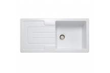 Austell 1 Bowl Reversible 1000*500 Ceramic White Sink c/w Waste