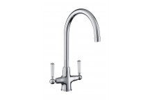 Aquaclassic Dual Lever tap Chrome/White handles