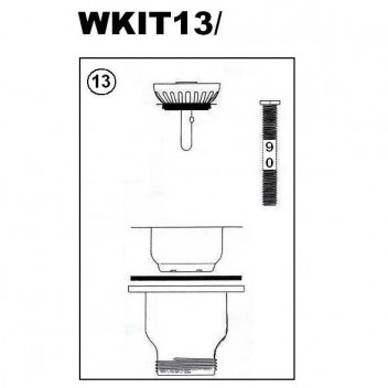 <WKIT13> Basket Strainer Waste Kit for CCBL595 (Chrome)