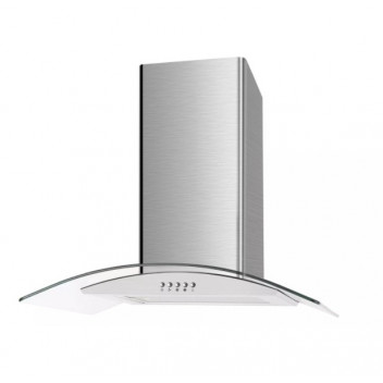 UBSCG60SS 600mm Chimney Hood CURVED Glass Stainless Steel
