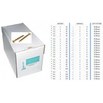 (Box 200) Pozi Screws (2 1/2\"x 8) Hardened Yellow Passivated