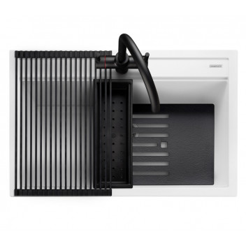 Prato INSET Single Large Bowl 790x510 - Arctic White c/w waste