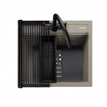 Prato INSET Single Bowl 570x510 - Pebble c/w waste