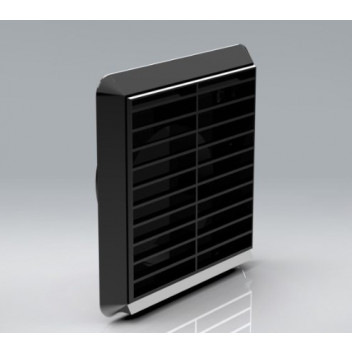 104 Vent Round Back Grill Front (Black)