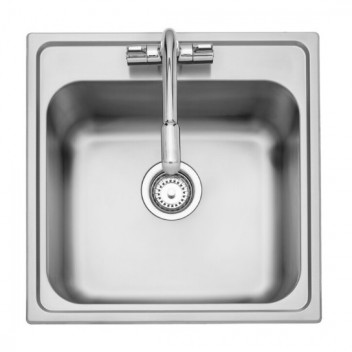AL500 Albion 500x500x205 1 Bowl 1TH inset SS sink (no waste)