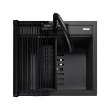 Prato INSET Single Bowl 570x510 - Charcoal c/w waste