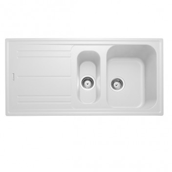 NOVA 1000x500 1.5B Sink White c/w waste kit