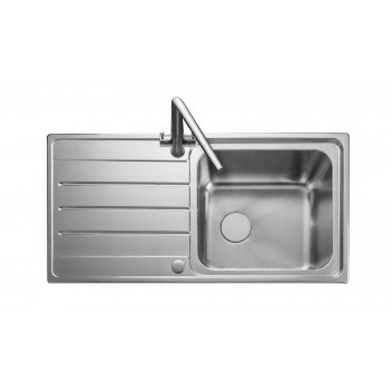 Oakland 1 Bowl 1000x500 SS Sink c/w Waste Kit