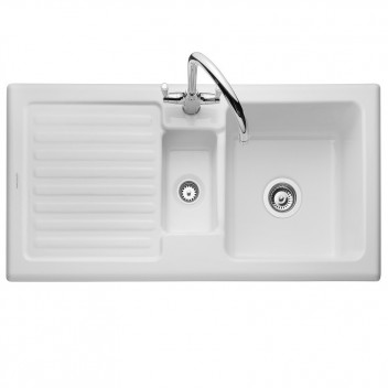 Rustic 1.5Bowl Reversible White Ceramic Sink 1010*510 (c/w Waste)