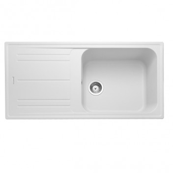 NOVA 1000x500 1.0B Sink White c/w waste kit