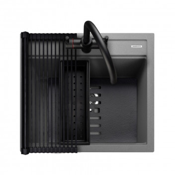 Prato INSET Single Bowl 570x510 - Concrete c/w waste