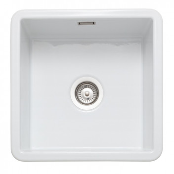 Rustique Square 1Bowl Under/Inset CERAMIC Sink 460x460 White c/w Waste