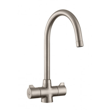 Aquaclear Dual Lever Tap Satin Steel