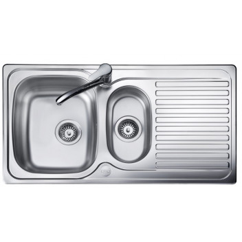 Linear 1.5 Bowl 1 Drainer 1 Taphole Reversible 950*508 (NoWaste)