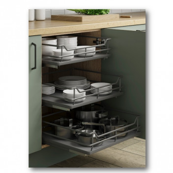 400mm Anthracite Pull Out Basket Soft Close