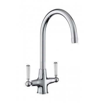 Aquaclassic Dual Lever tap Chrome/White handles